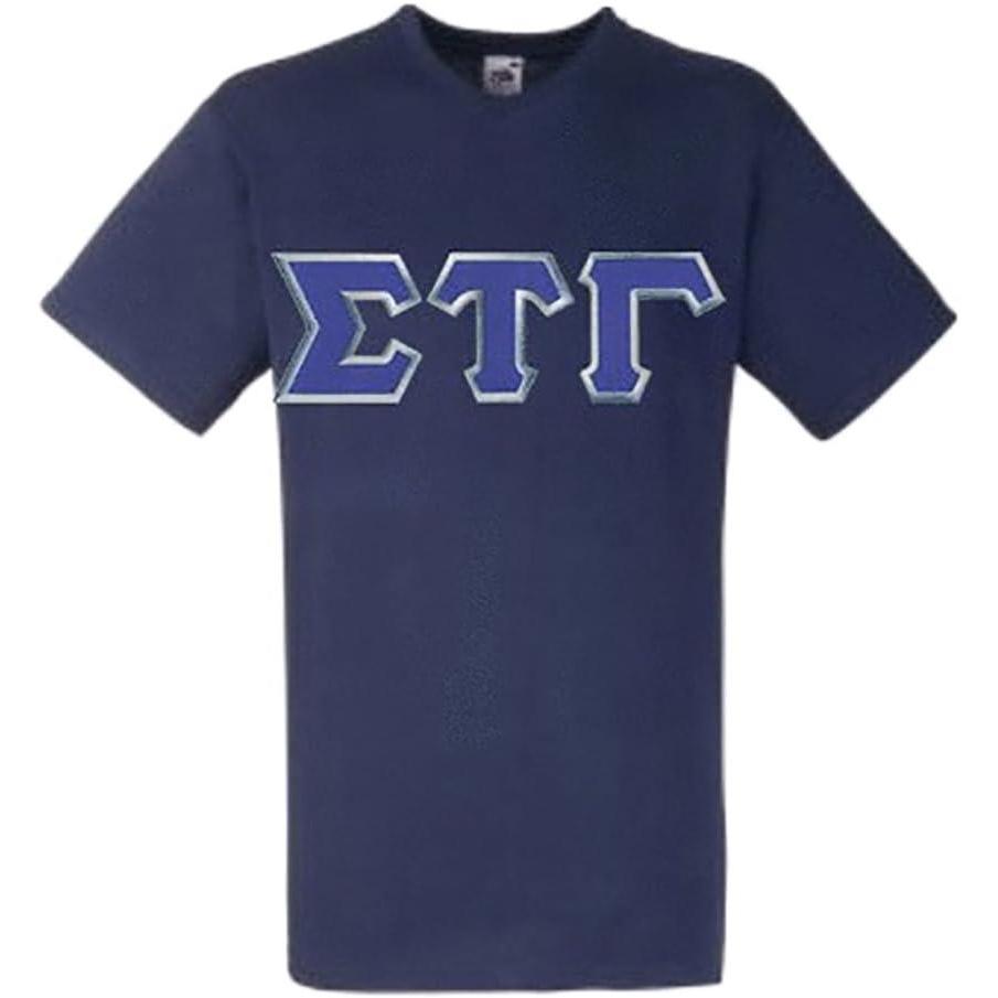 imageSigma Tau Gamma Lettered VNeck TShirtNavy Blue