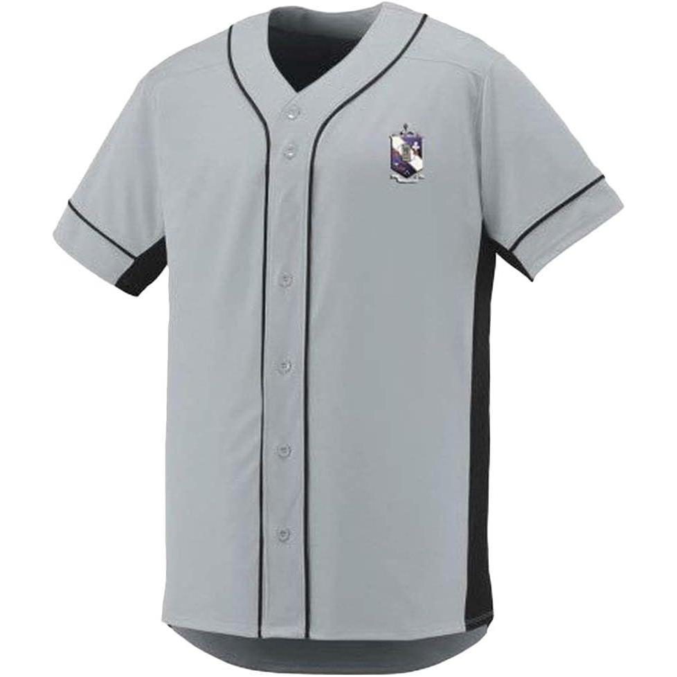 imageTau Epsilon Phi Fraternity Crest Slugger Baseball JerseySilverBlack