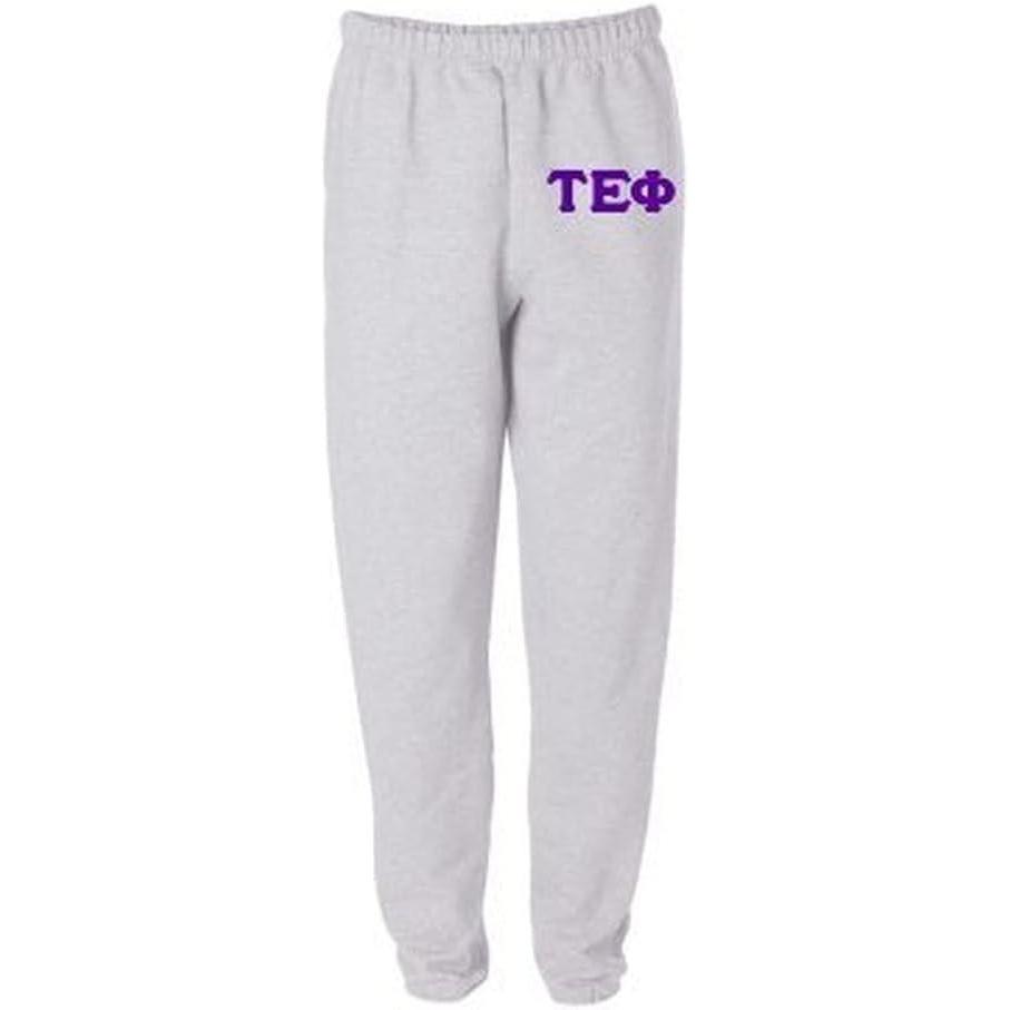 imageTau Epsilon Phi Greek Lettered Thigh SweatpantsLight Ash Grey