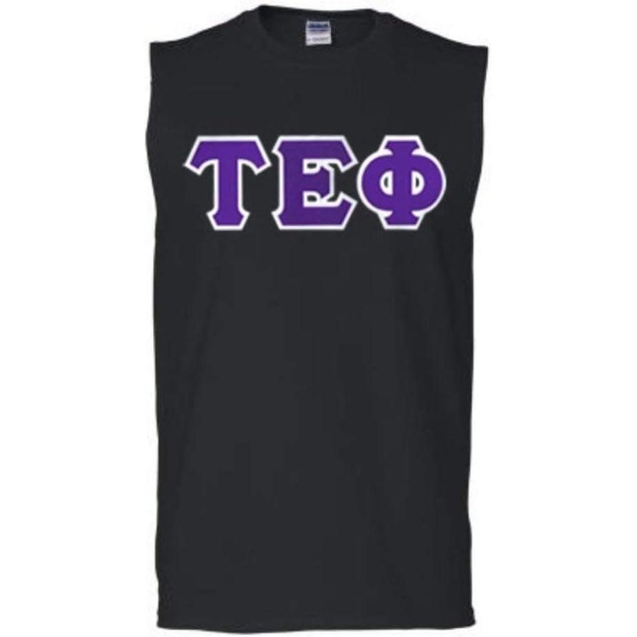imageTau Epsilon Phi Lettered Sleeveless TeeBlack