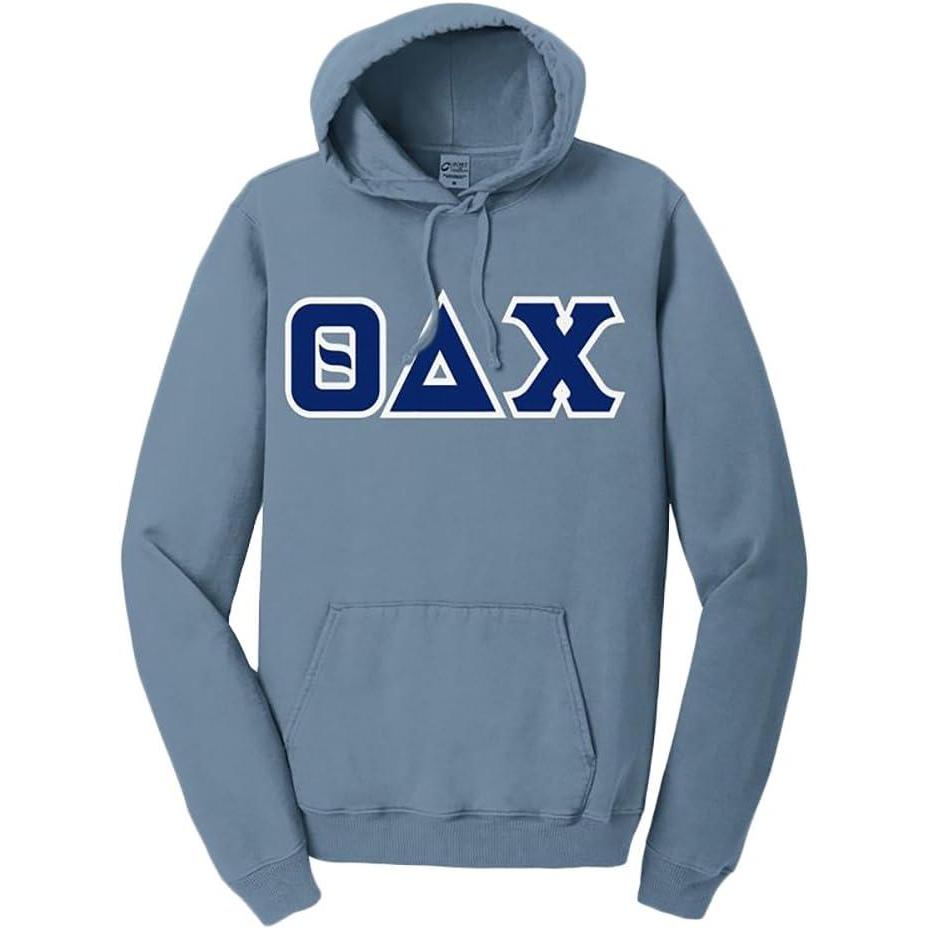 imageTheta Delta Chi PigmentDyed Lettered Hooded SweatshirtMist