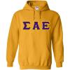 Greekgear Sigma Alpha Epsilon Lettered Hooded Sweatshirt(Athletic Gold)