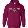 Greekgear Sigma Alpha Epsilon Lettered Hooded Sweatshirt(Magenta Pink)