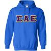 Greekgear Sigma Alpha Epsilon Lettered Hooded Sweatshirt(Royal Blue)
