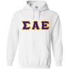Greekgear Sigma Alpha Epsilon Lettered Hooded Sweatshirt(White)