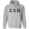 Greekgear Sigma Lambda Beta Lettered Hooded Sweatshirt(Sports Grey)