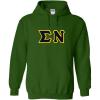 Greekgear Sigma Nu Lettered Hooded Sweatshirt(Forest Green)