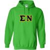 Greekgear Sigma Nu Lettered Hooded Sweatshirt(Irish Green)