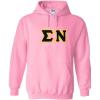 Greekgear Sigma Nu Lettered Hooded Sweatshirt(Light Pink)