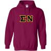 Greekgear Sigma Nu Lettered Hooded Sweatshirt(Magenta Pink)