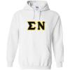 Greekgear Sigma Nu Lettered Hooded Sweatshirt(White)