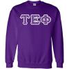 Greekgear Tau Epsilon Phi Fraternity Crest Twill Letter Crewneck Sweatshirt(Purple)