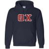 Greekgear Theta Chi Lettered Hooded Sweatshirt(Navy Blue)