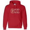 Greekgear Theta Chi Lettered Hooded Sweatshirt(Red)