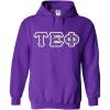 Tau Epsilon Phi Fraternity Crest Twill Letter Hooded Sweatshirt(Purple)