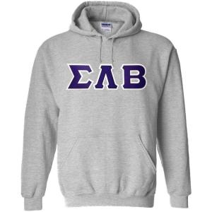 Greekgear Sigma Lambda Beta Lettered Hooded Sweatshirt(Sports Grey)