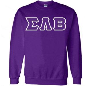 Greekgear Sigma Lambda Beta Sewn Lettered Crewneck Sweatshirt(Purple)