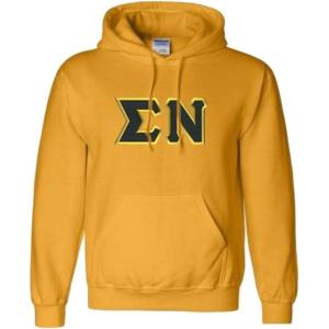 Greekgear Sigma Nu Lettered Hooded Sweatshirt(Athletic Gold)