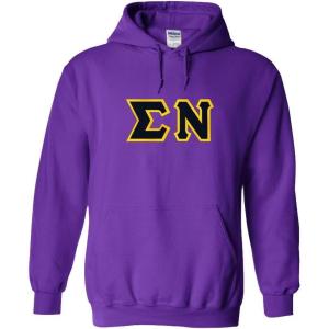Greekgear Sigma Nu Lettered Hooded Sweatshirt(Purple)