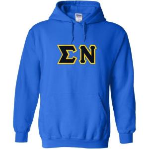 Greekgear Sigma Nu Lettered Hooded Sweatshirt(Royal Blue)