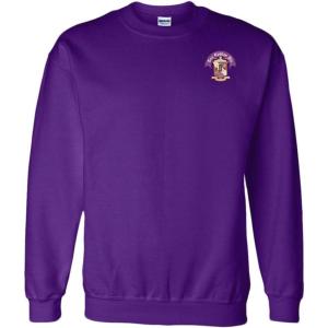 Greekgear Tau Epsilon Phi Left Crest Printed Crewneck Sweatshirt(Purple)