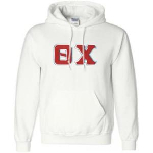 Greekgear Theta Chi Lettered Hooded Sweatshirt(White)