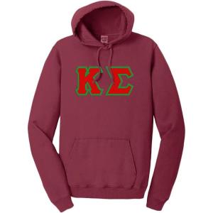Kappa Sigma Pigment-Dyed Lettered Hooded Sweatshirt(Merlot)