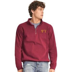 Psi Upsilon Comfort Colors Garment-Dyed Quarter Zip Sweatshirt