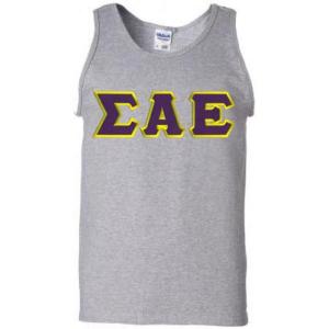 Sigma Alpha Epsilon Lettered Tank Top(Sports Grey)