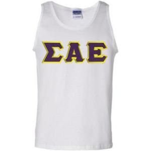 Sigma Alpha Epsilon Lettered Tank Top(White)