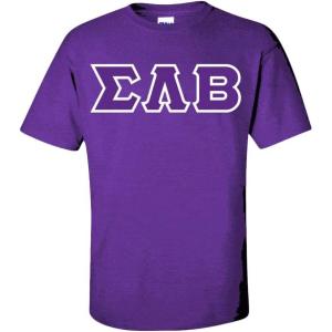 Sigma Lambda Beta Sewn Lettered T-Shirt(Purple)