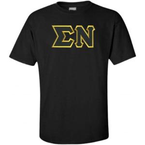 Sigma Nu Lettered T-Shirt(Black)