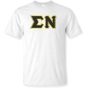 Sigma Nu Lettered T-Shirt(White)