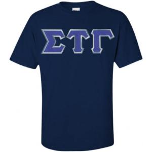 Sigma Tau Gamma Lettered T-Shirt(Navy Blue)