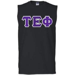 Tau Epsilon Phi Lettered Sleeveless Tee(Black)