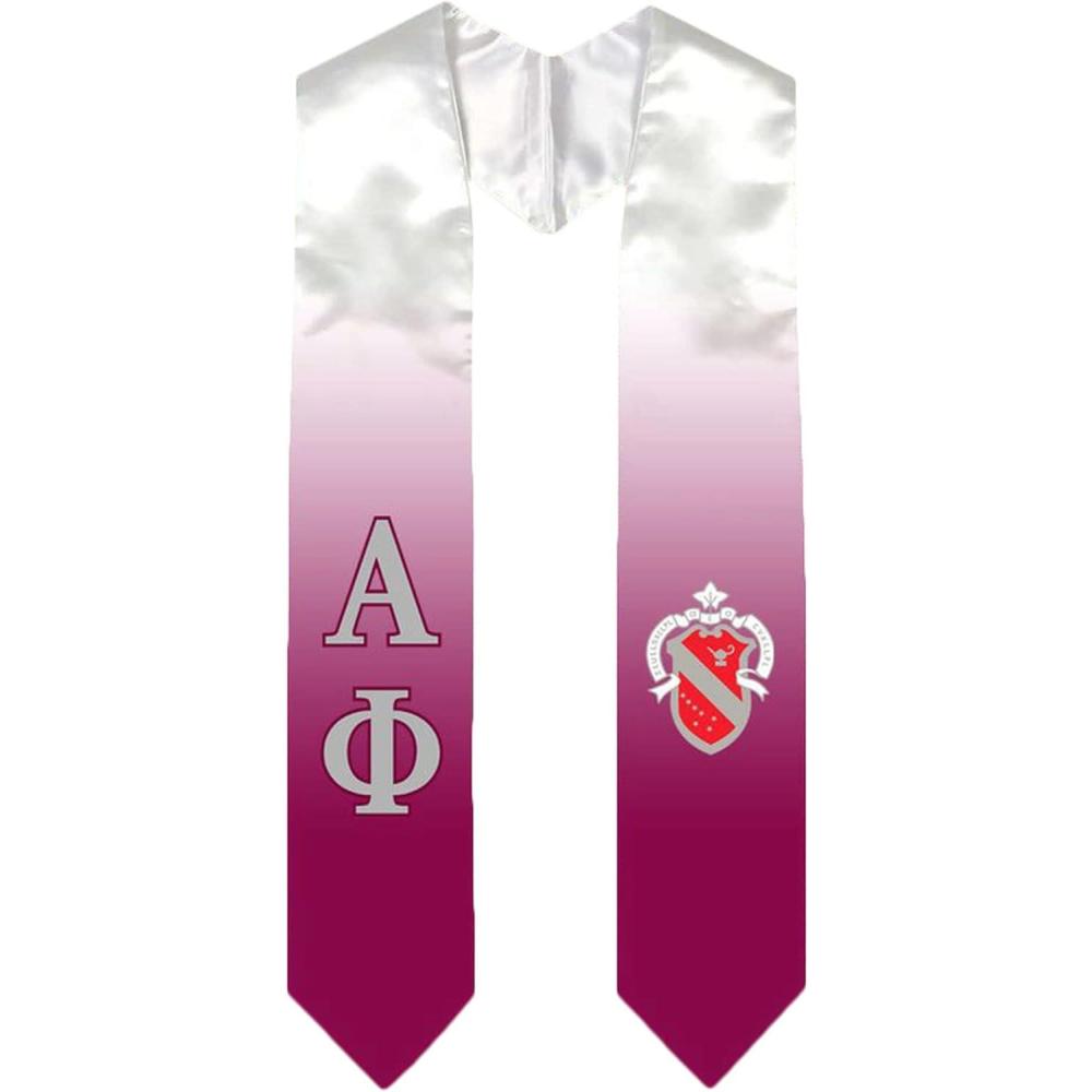 imageGreekgear Alpha Phi Extra Fancy Simple Greek Graduation Stole W Crest