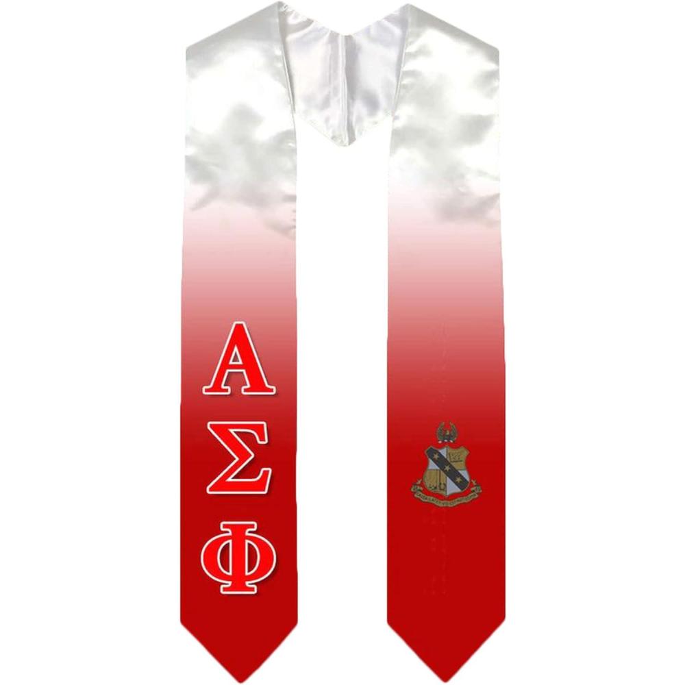 imageGreekgear Alpha Sigma Phi Extra Fancy Simple Greek Graduation Stole W Crest