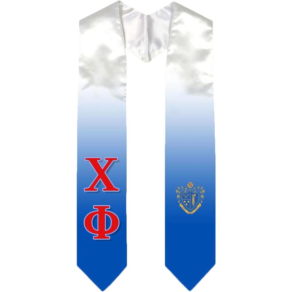 imageGreekgear Chi Phi Extra Fancy Simple Greek Graduation Stole W Crest