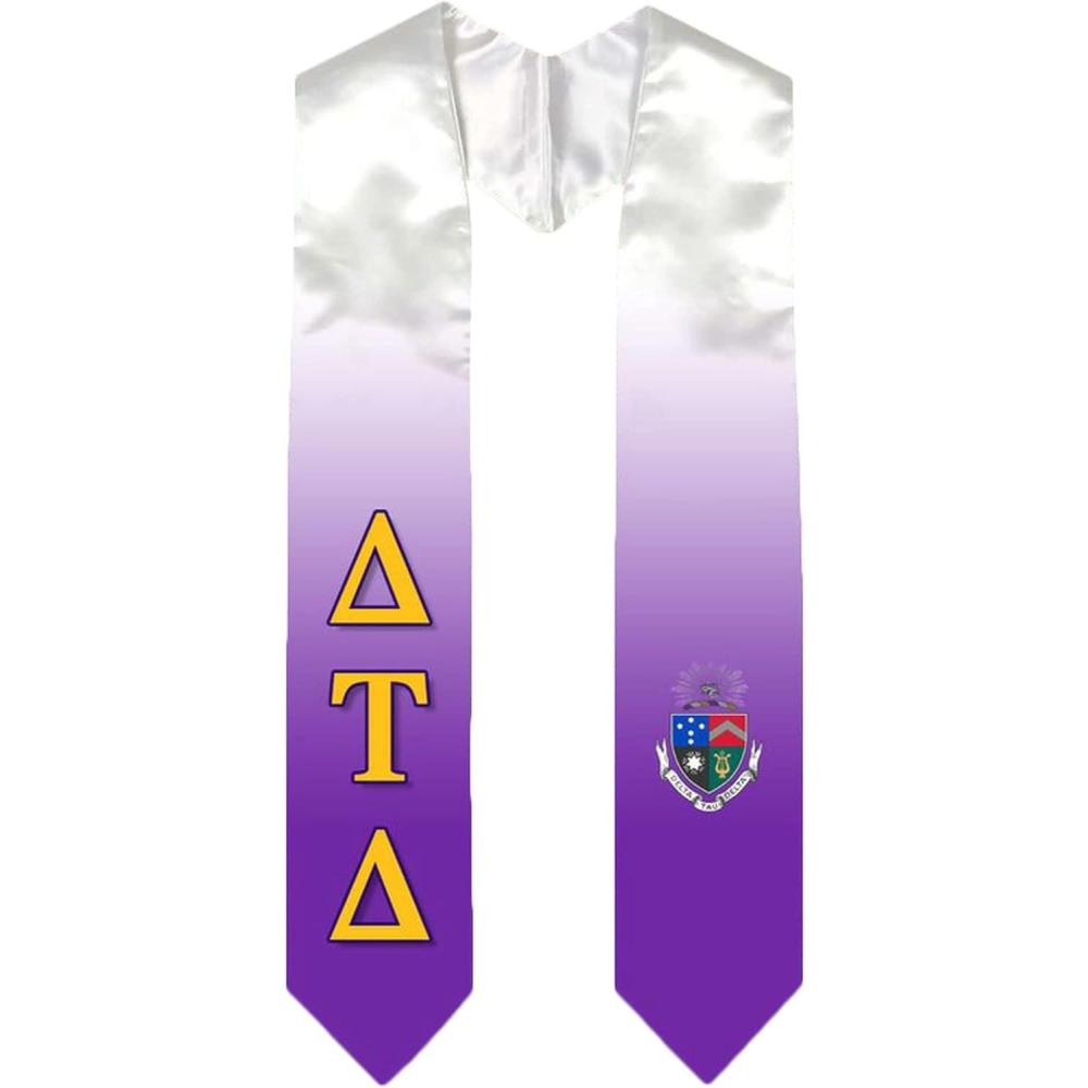 imageGreekgear Delta Tau Delta DTD Extra Fancy Simple Greek Graduation Stole W Crest