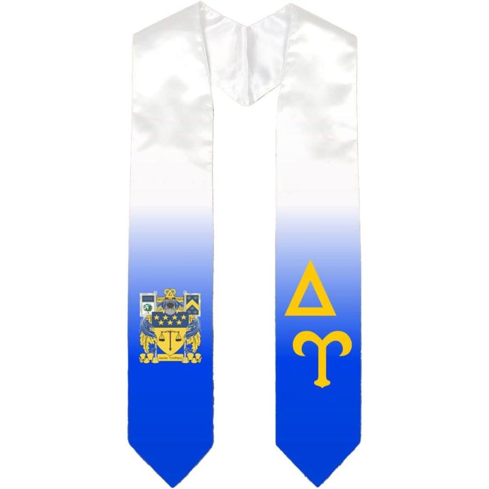 imageGreekgear Delta Upsilon DU Extra Fancy Diagonal Greek Graduation Stole W Crest
