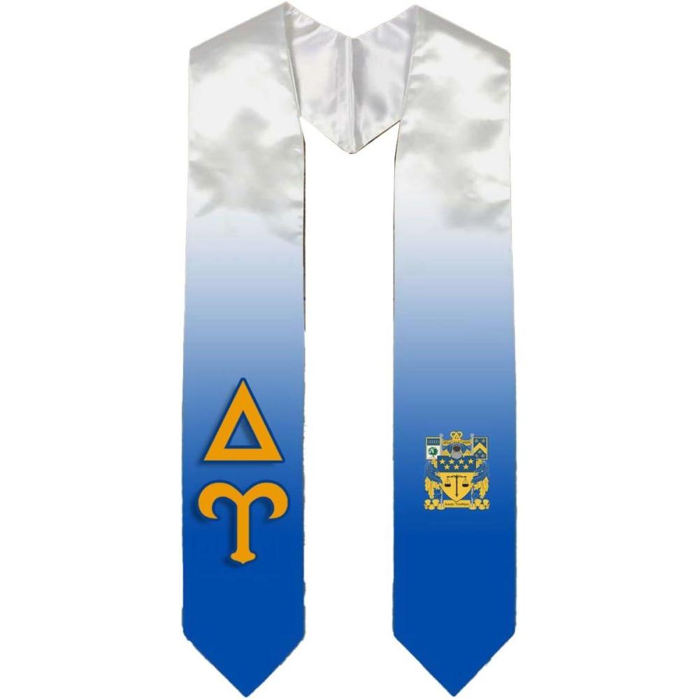 imageGreekgear Delta Upsilon DU Extra Fancy Simple Greek Graduation Stole W Crest