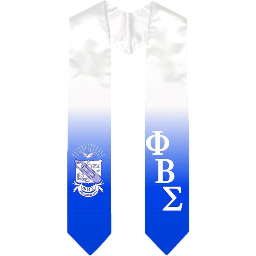 imageGreekgear Phi Beta Sigma Extra Fancy Diagonal Greek Graduation Stole W Crest