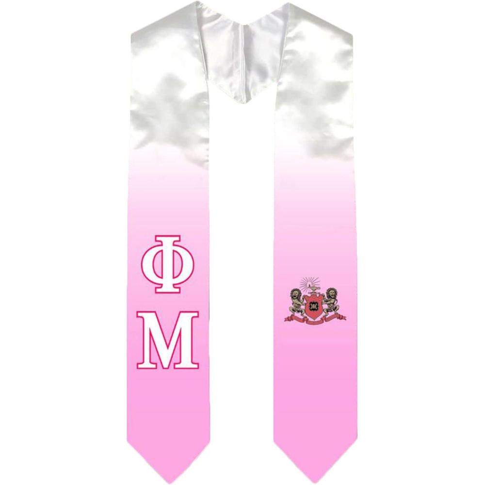 imageGreekgear Phi Mu Extra Fancy Simple Greek Graduation Stole W Crest