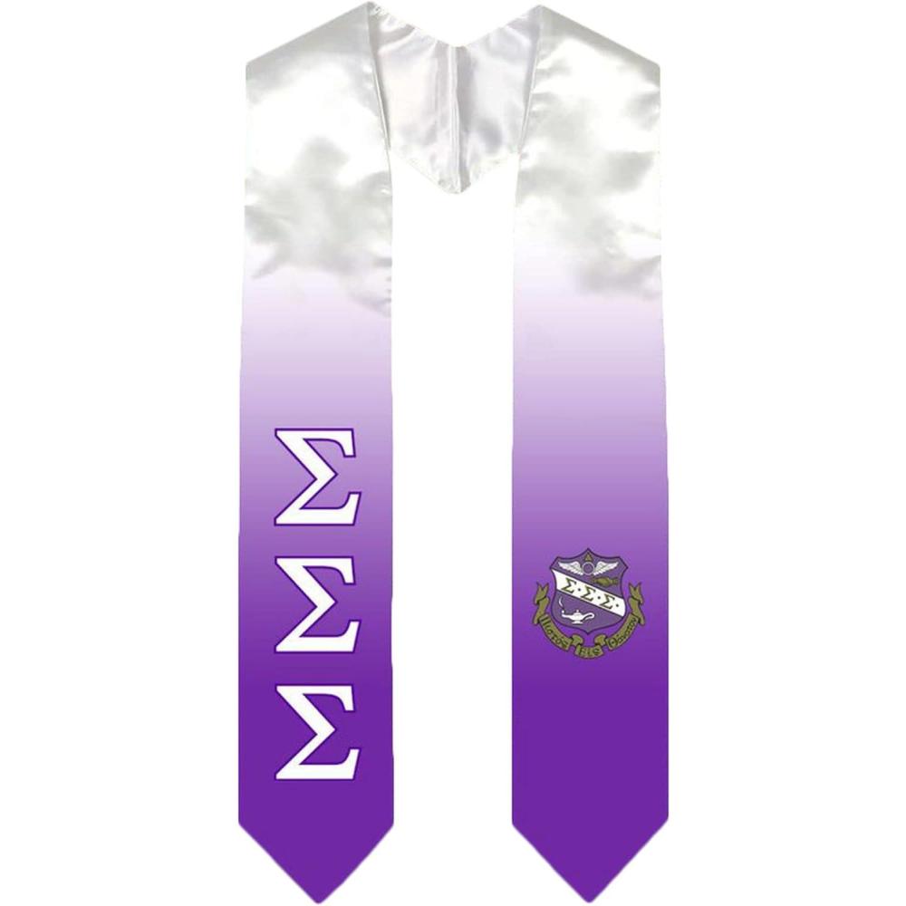 imageGreekgear Sigma Sigma Sigma Extra Fancy Simple Greek Graduation Stole W Crest
