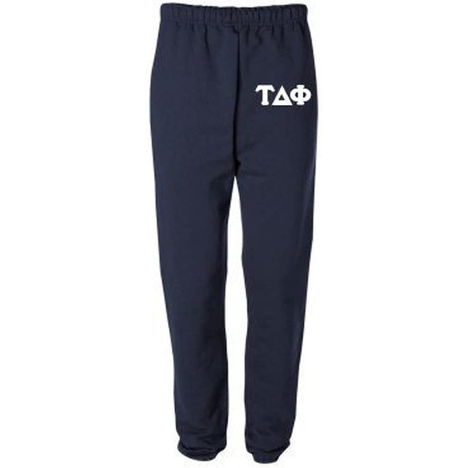 imageTau Delta Phi Greek Lettered Thigh SweatpantsNavy Blue