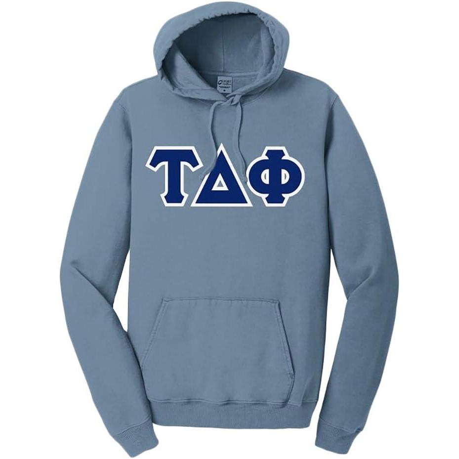 imageTau Delta Phi PigmentDyed Lettered Hooded SweatshirtMist