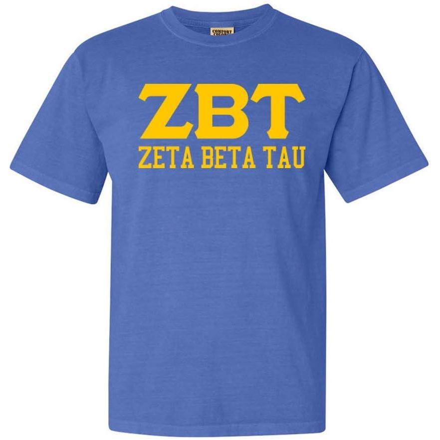 imageZeta Beta Tau ZBT Greek Heavyweight TShirtMystic Blue