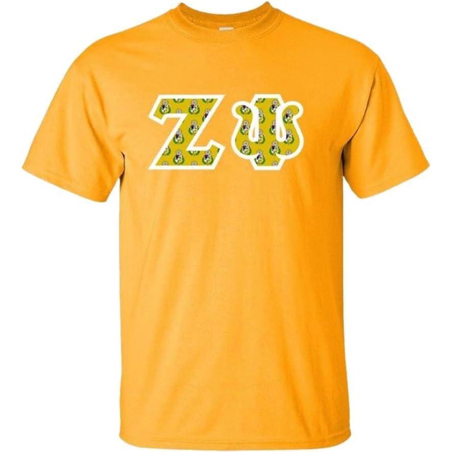 imageZeta Psi Fraternity Crest Twill Letter TeeGold
