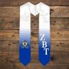 Greekgear Zeta Beta Tau ZBT Extra Fancy Diagonal Greek Graduation Stole W Crest