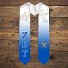 Greekgear Zeta Beta Tau ZBT Extra Fancy Simple Greek Graduation Stole W Crest
